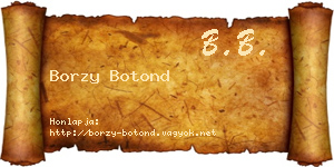 Borzy Botond névjegykártya